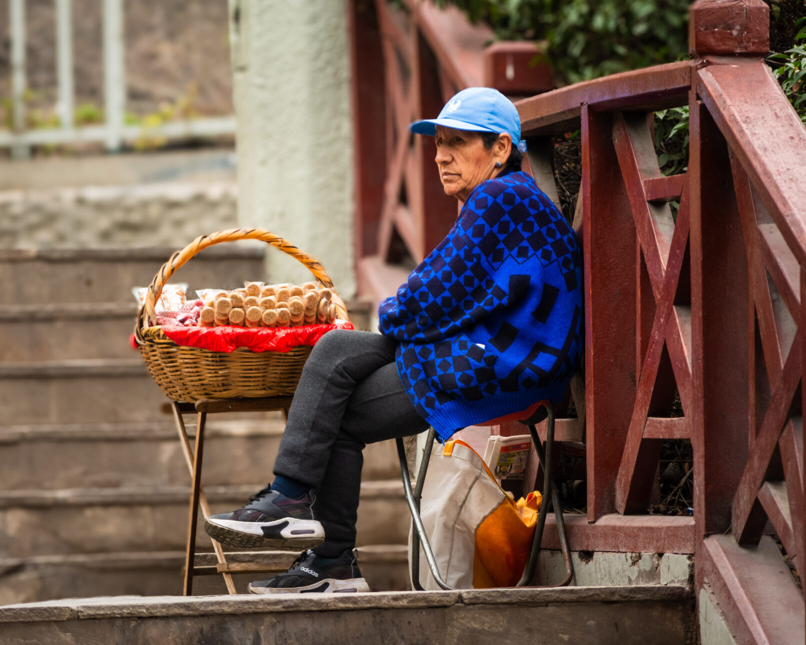 Woman on street in Lima, Peru