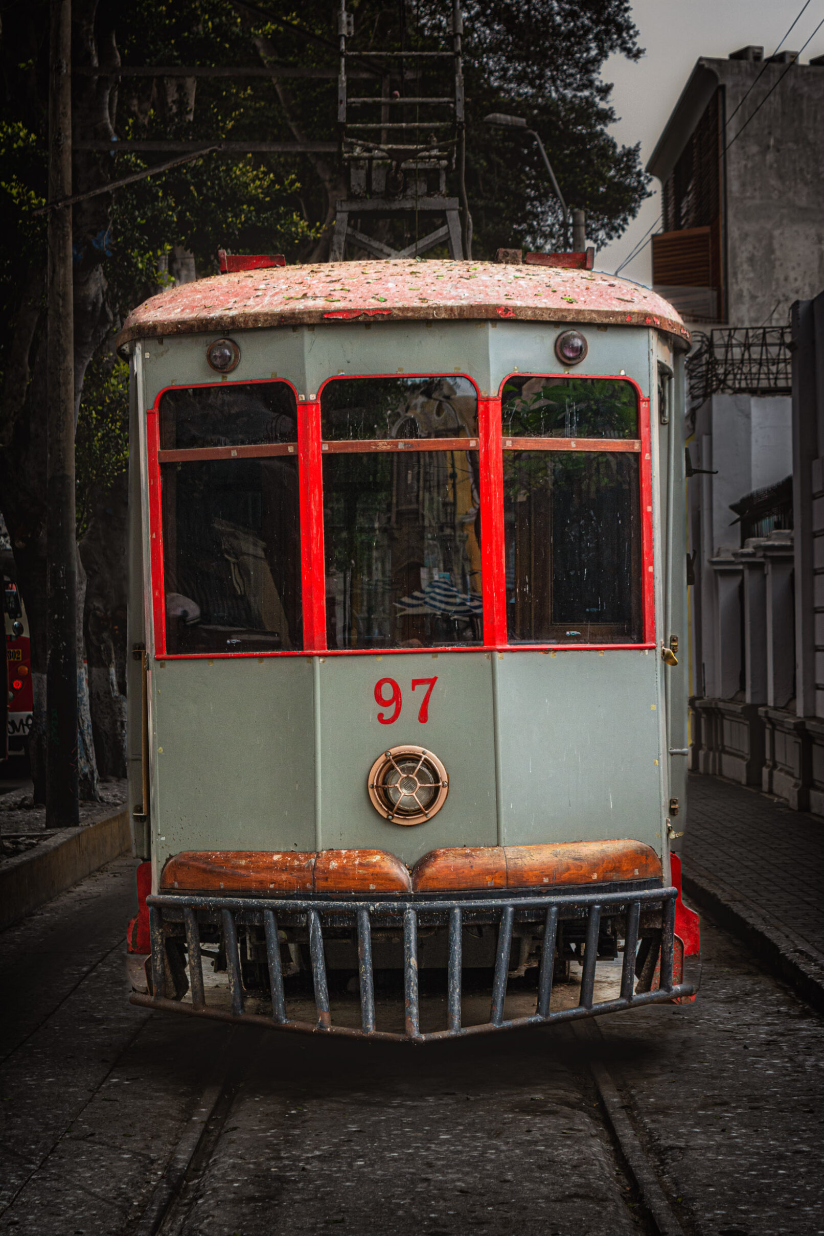 Old streetcar in Lima, Peru