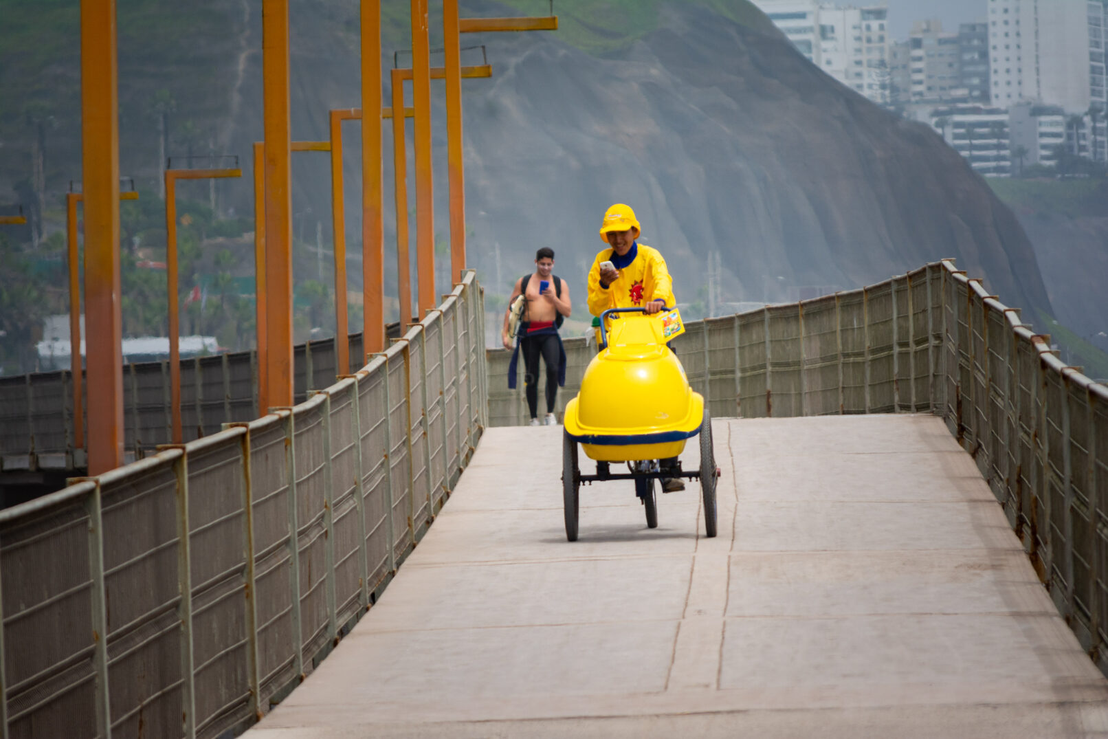 Yellow bike, Lima, Peru