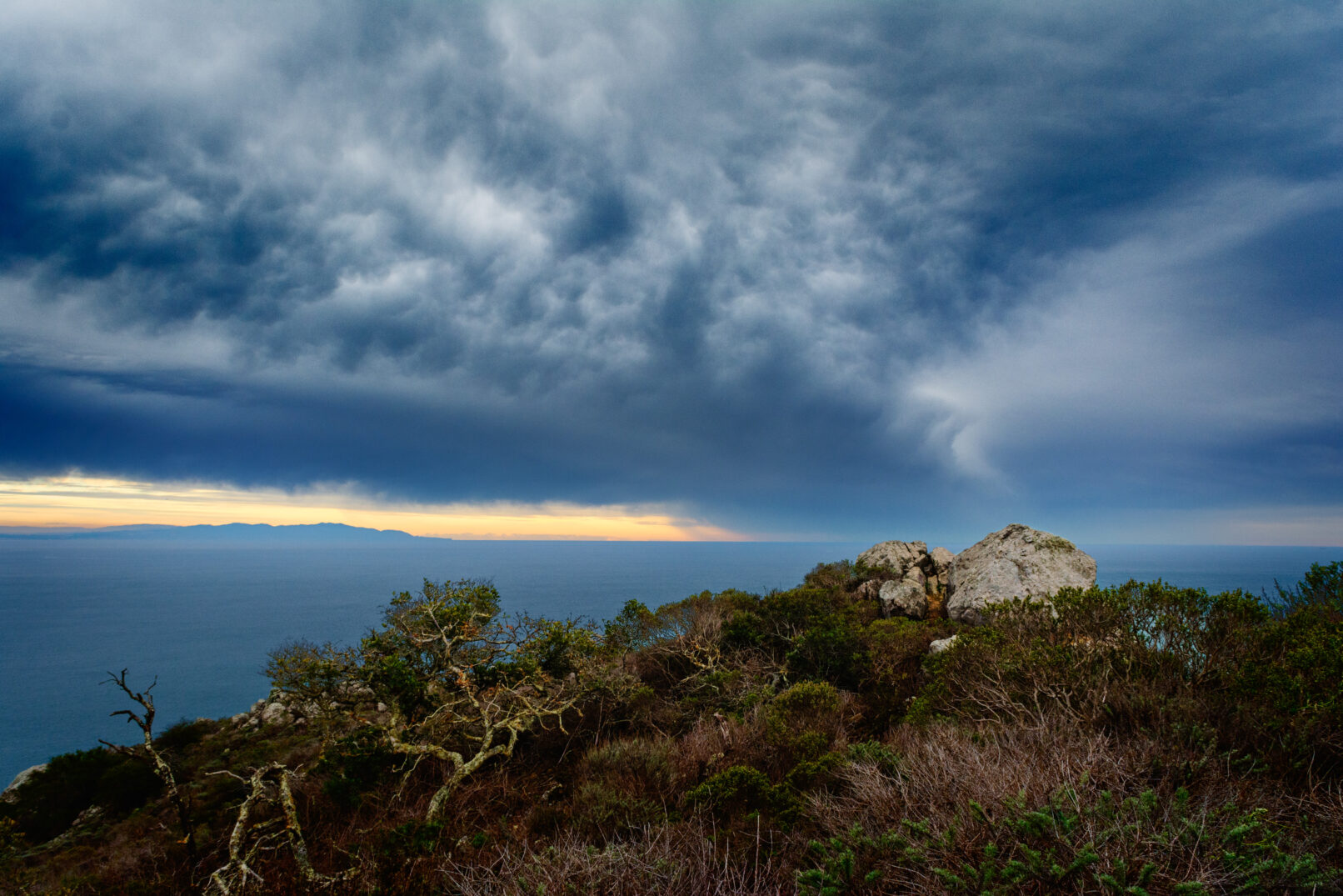 California coastal rock and clouds