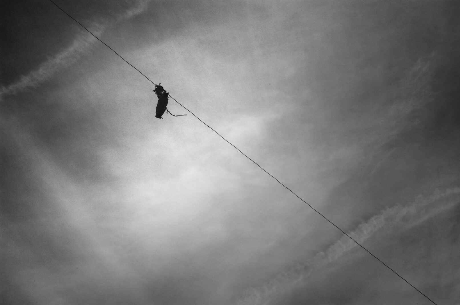 Kite string on wire