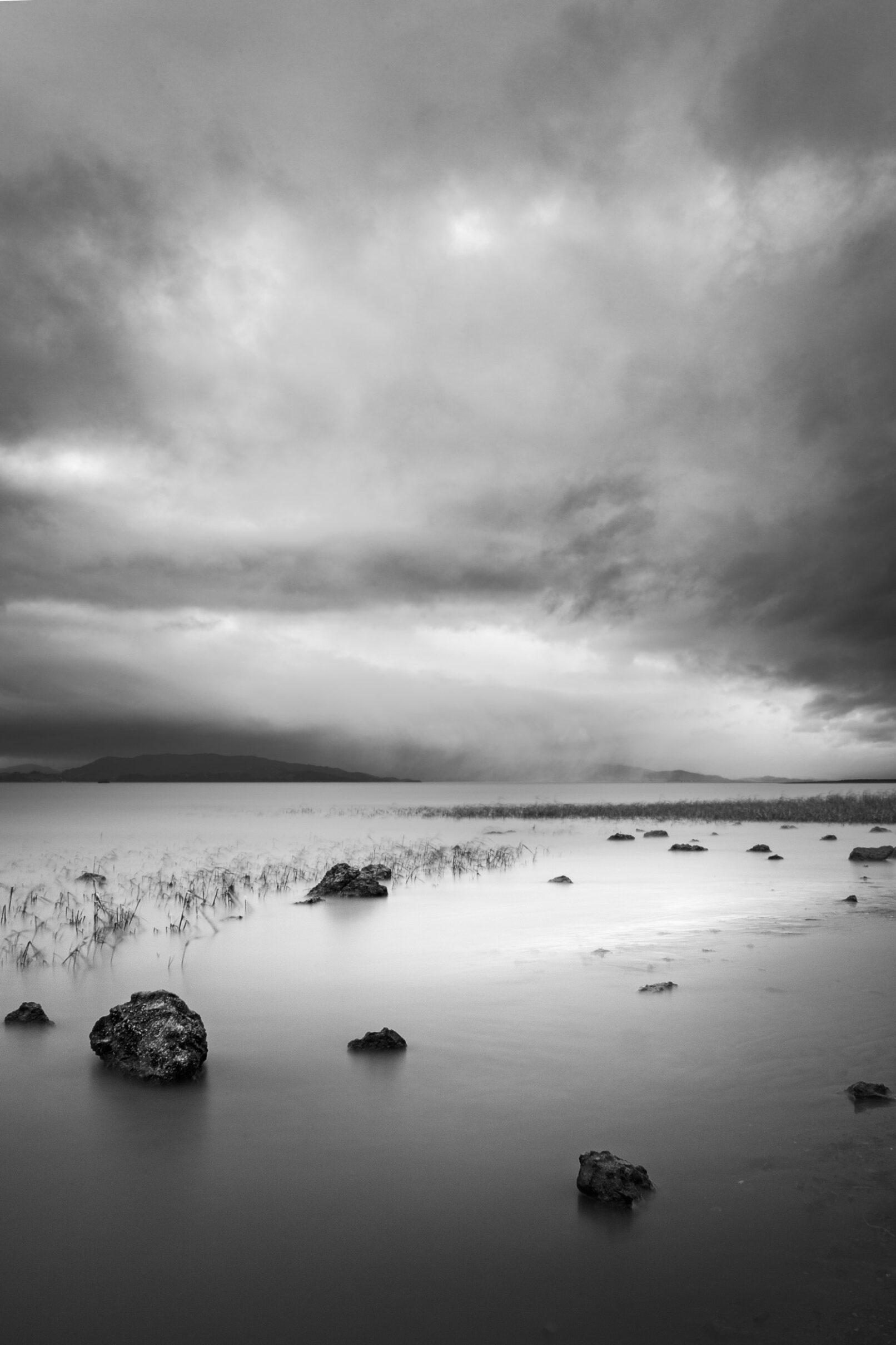 Storm over bay in California