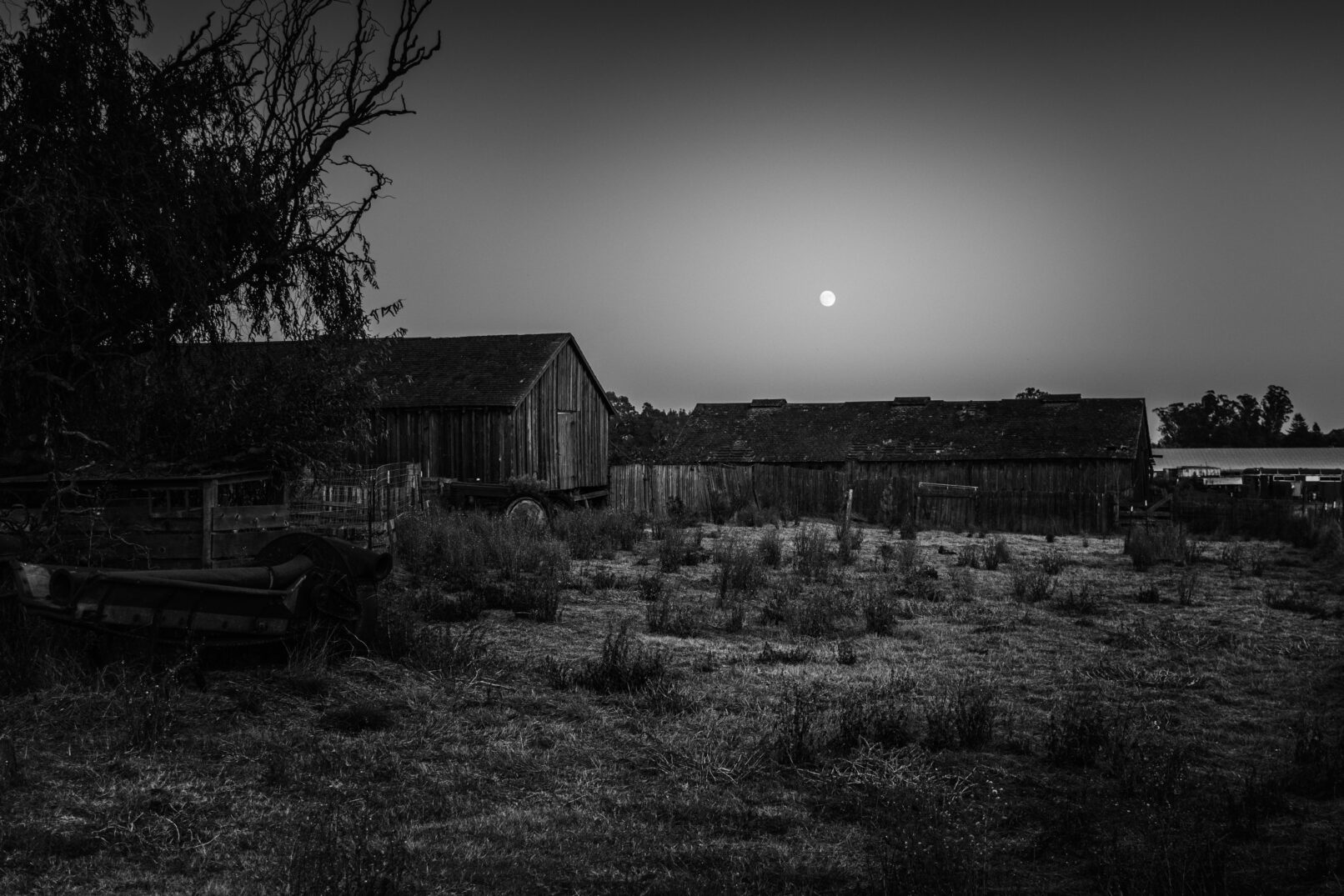 moon over farm