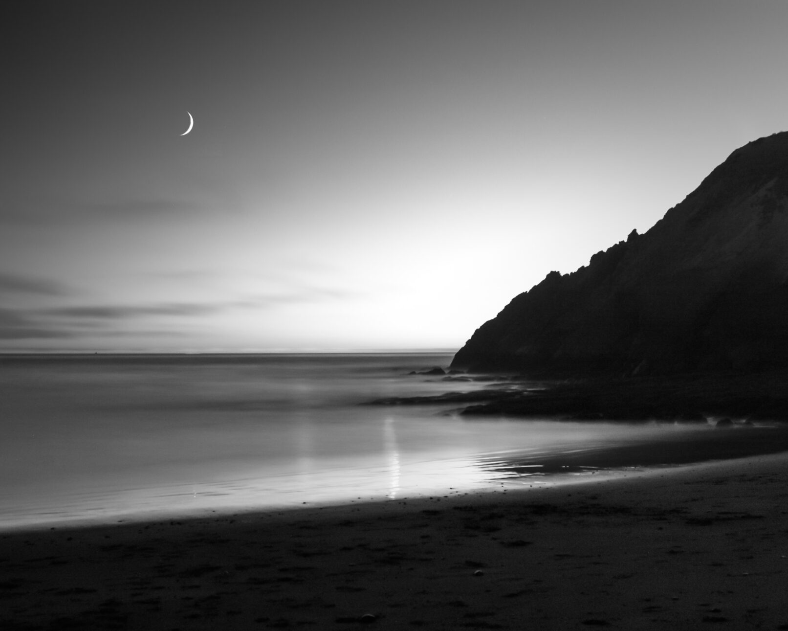 moon above beach