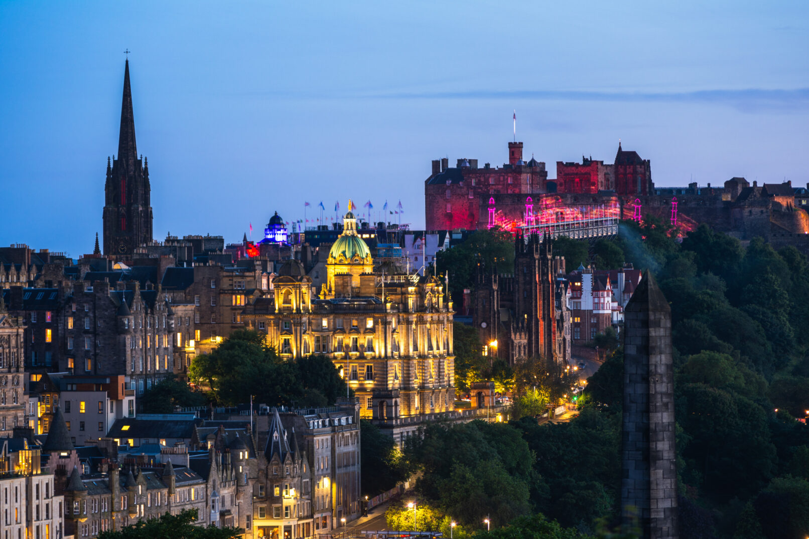 Edinburgh Scotland skyline night